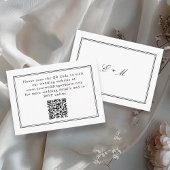 Einfache White Elegant Wedding Details QR Code Begleitkarte