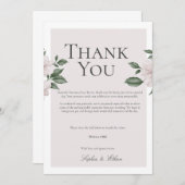 Einfache White Floral Digital Danke Karte (Vorne/Hinten)