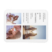 Einfache White Foto Collage Moderne Hochzeit Magnet (Horizontal)