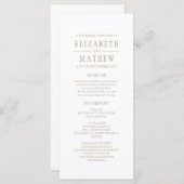 Einfache White Gold Elegante Hochzeit Programm (Vorne/Hinten)