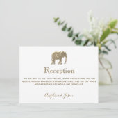 Einfache White Gold Elephant Hochzeitskarte (Stehend Vorderseite)