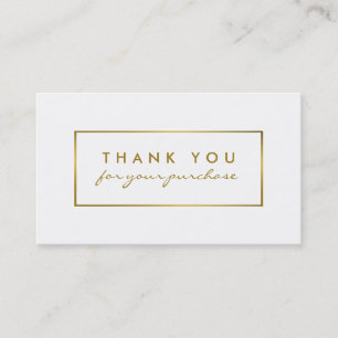 Einfache White & Gold Foil Wirkung Vielen Dank Visitenkarte