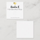 Einfache White Gold Heart Ring Display Packung Quadratische Visitenkarte (Vorne/Hinten)