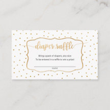 Einfache White + Gold Konfetti-Weinkarte Tombola