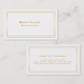 Einfache White Gold Moderne Beruflich Visitenkarte (Vorne/Hinten)