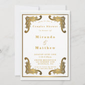 Einfache White Gold Ornaments Paare Dusche lädt ei (Vorderseite)