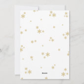 Einfache White & Gold Schneeflocken Weihnachten Fo (Rückseite)