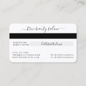 Einfache White Gold Signature Script Kreditkarte Visitenkarte (Rückseite)