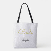 Einfache White Gold Wedding Bridge Tasche (Rückseite)