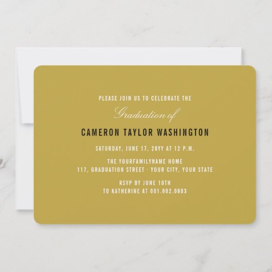 Einfache White GRAD Overlay Moderne Graduierungspa Einladung (Rückseite)