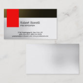 Einfache White Gray Red Gold Moderne Business Card Visitenkarte (Vorne/Hinten)
