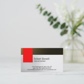 Einfache White Gray Red Gold Moderne Business Card Visitenkarte (Stehend Vorderseite)