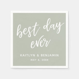 Einfache White Handwriting Best Day Serviette