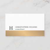 Einfache White Imitats Gold Strip Monogram Consult Visitenkarte (Vorderseite)