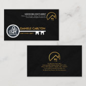 Einfache White Key Black Grunge Realty Visitenkarte (Vorne/Hinten)