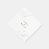 Einfache White Modern Edge-Elegante Monogram-Hochz Serviette (Ecke)