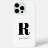 Einfache White Modern Monogram Case-Mate iPhone Hülle (Rückseite)