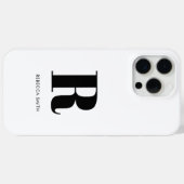 Einfache White Modern Monogram Case-Mate iPhone Hülle (Rückseite (Horizontal))