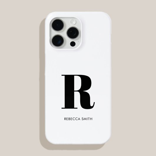 Einfache White Modern Monogram Case-Mate iPhone Hülle
