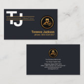 Einfache White Monogram Letters Gold Chauffeur Visitenkarte (Vorne/Hinten)