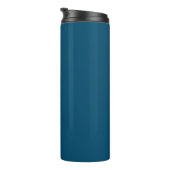 Einfache White Monogram oder Name auf Ocean Blue Thermosbecher (Nach rechts gedreht)