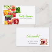 Einfache White Nutritionist Business Card Visitenkarte (Vorne/Hinten)