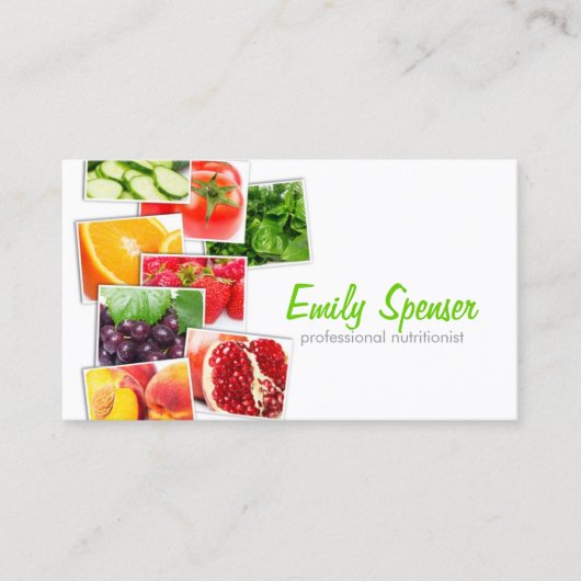 Einfache White Nutritionist Business Card Visitenkarte (Vorderseite)