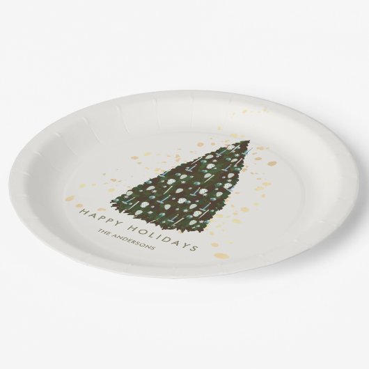 Einfache White Paper Plate für Weihnachtsbaum Pappteller (Schrägansicht)