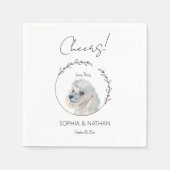 Einfache White Poodle Dog Wedding Cocktail Serviette (Vorderseite)