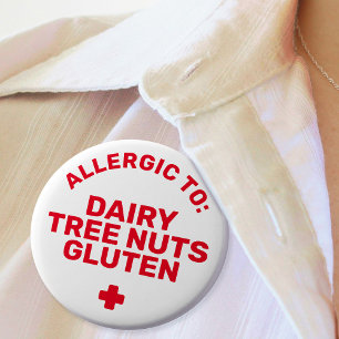 Einfache White Red Medical Alert Allergie Button