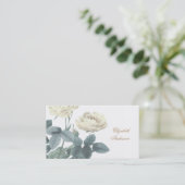 Einfache White Rose Business Card Visitenkarte (Stehend Vorderseite)