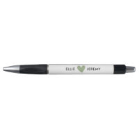 Einfache White Sage Green Heart Wedding
