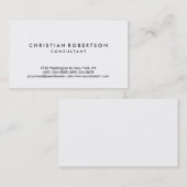 Einfache White Schlicht Modern Consultant Business Visitenkarte (Vorne/Hinten)