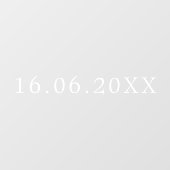 Einfache White Serif Numerical Date Wedding Fensteraufkleber (Blatt)