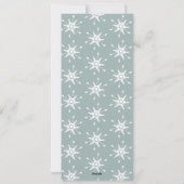 Einfache White Snowflakes Hochzeitmenü Feiertagskarte (Rückseite)