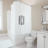 Einfache White Three Letter Monogram Duschvorhang (Beispiel)
