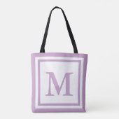Einfache White und Lilac Monogram Tasche (Rückseite)
