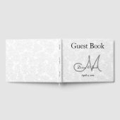 Einfache Whitegraue Hochzeitsempfangsmonogramm Gästebuch (Voll)