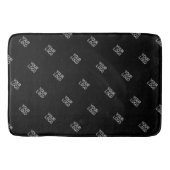 Einfache Wiederholung des Logo-Musters | Schwarz Badematte (Vorderseite)