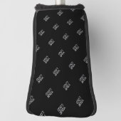 Einfache Wiederholung des Logo-Musters | Schwarz Golf Headcover (Rotieren 90)