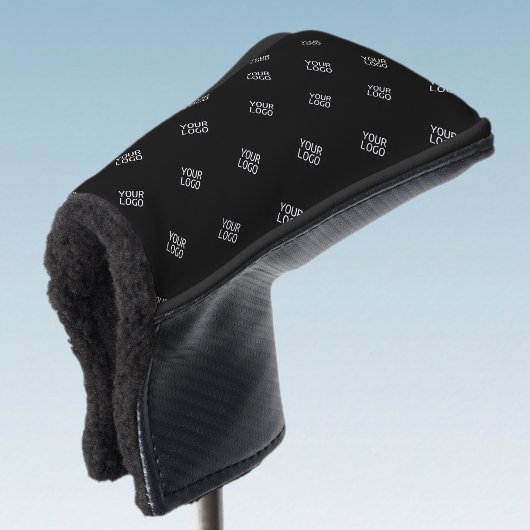 Einfache Wiederholung des Logo-Musters | Schwarz Golf Headcover