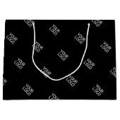 Einfache Wiederholung des Logo-Musters | Schwarz Große Geschenktüte (Vorderseite)