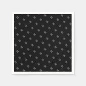 Einfache Wiederholung des Logo-Musters | Schwarz Serviette (Vorderseite)