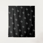 Einfache Wiederholung des Logo-Musters | Schwarz Wandteppich (Vorderseite)