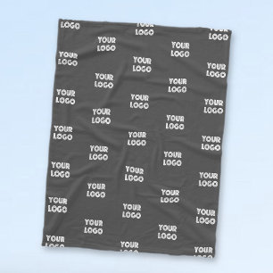 Einfache Wiederholung des Logos   Grau Fleecedecke