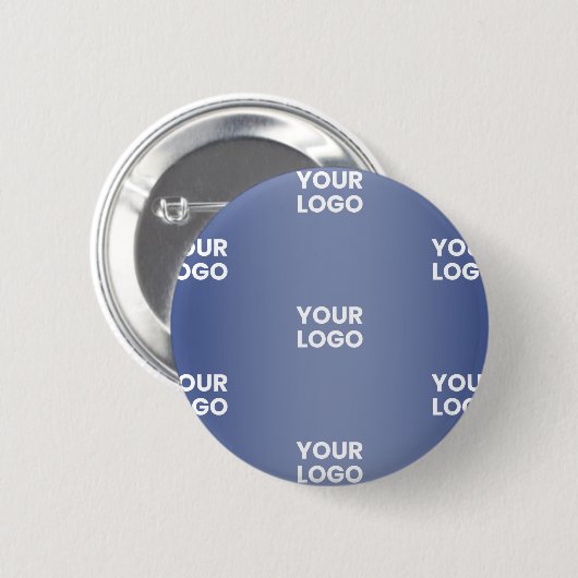 Einfache Wiederholung des Logos Navy Blue Gradient Button (Vorne & Hinten)