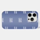 Einfache Wiederholung des Logos Navy Blue Gradient Case-Mate iPhone Hülle (Rückseite (Horizontal))