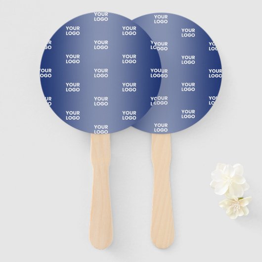 Einfache Wiederholung des Logos Navy Blue Gradient Fächer (Vorne und Hinten)