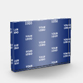 Einfache Wiederholung des Logos Navy Blue Gradient Fotoblock (Links)