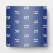 Einfache Wiederholung des Logos Navy Blue Gradient Fotoplatte (Vorderseite)